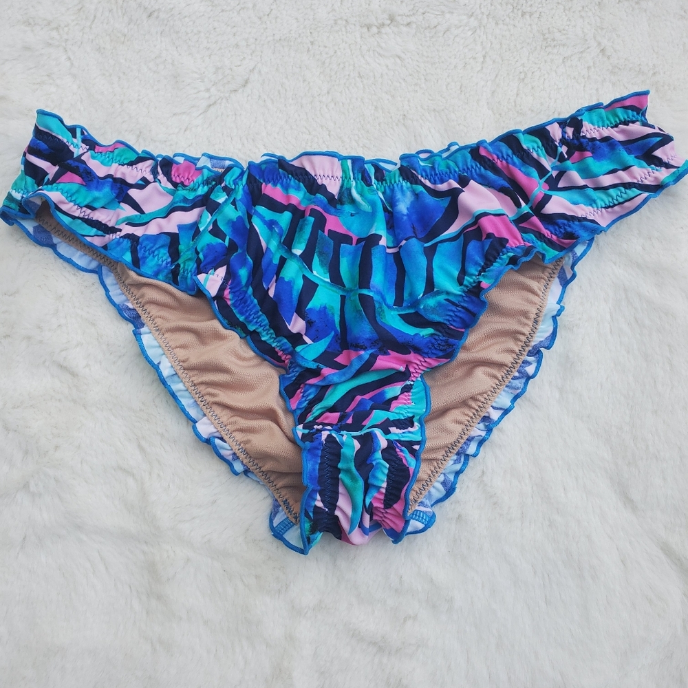 Colorful Pour Moi Ruffled Bikini Bottom Size 14